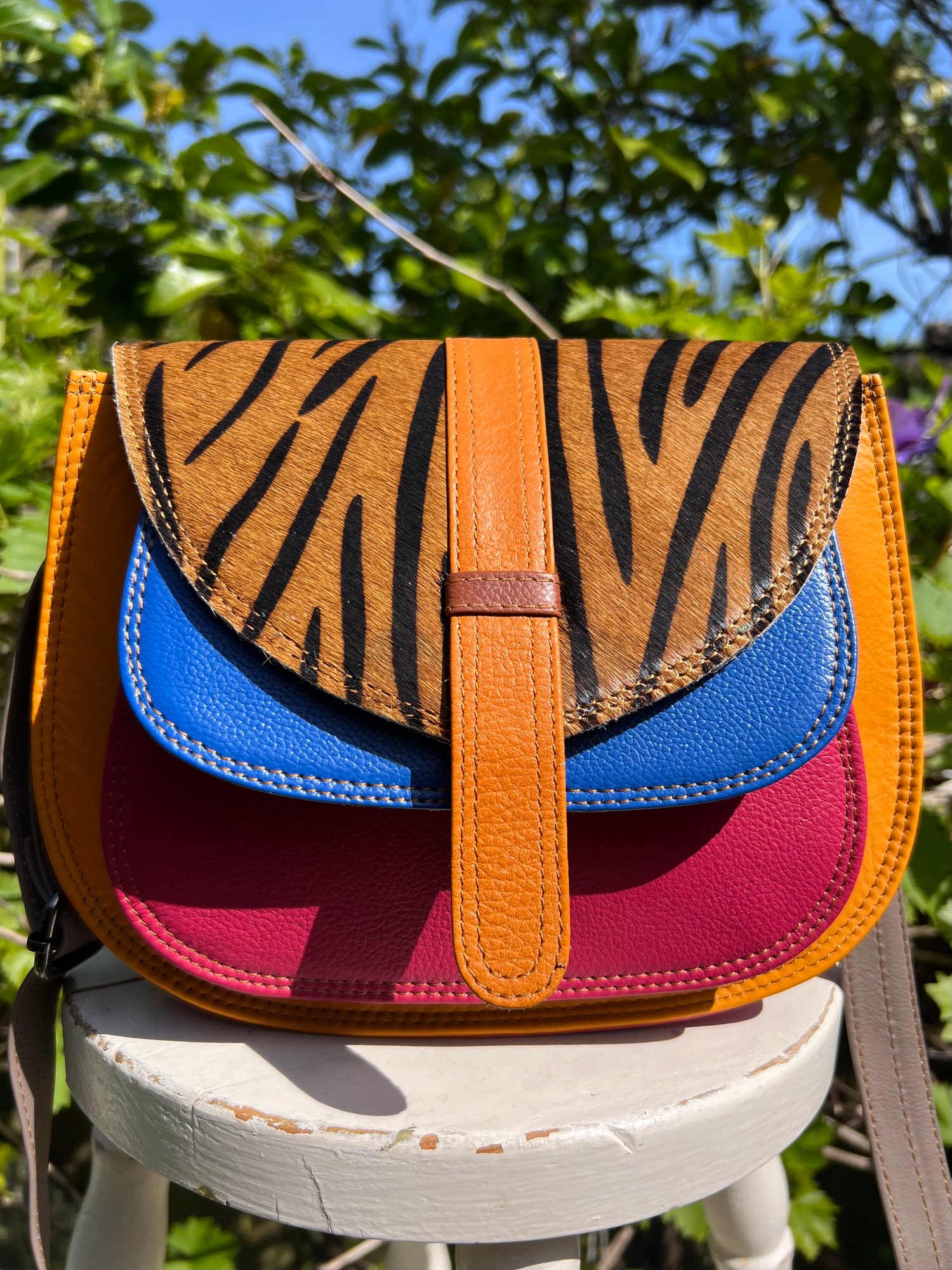 Image of Medium Multi Coloured Saddle #CS2