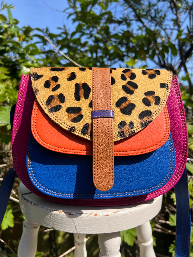 Image of Medium Multi Coloured Saddle #CS1