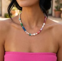 Image 1 of Freshwater Pearl And Gemstone Necklace 