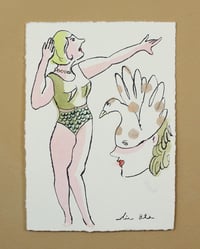 Monotype (original piece ) -circus green