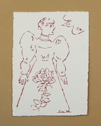 Monotype (original piece ) - rose brick red