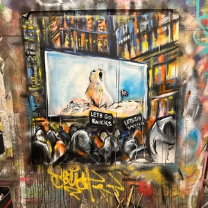 KNICKS HAMSTER ORIGINAL PAINTING - 30x30"