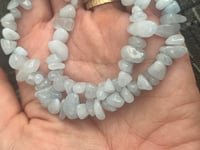 Image 2 of Blue stone necklace with red puff heart charm