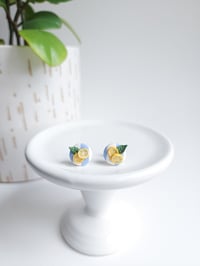 Image 1 of Linen & Lemon Button Studs 