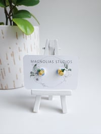 Image 2 of Linen & Lemon Button Studs 