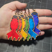 Lava Puppy Wooden Keychain