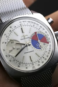 Image 6 of 1970s Technos Sportsgraph Regatta -  Landeron 248 chronograph movement - Freshly Service - Full Set