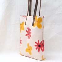 Image 5 of Jamie Soft Tote red and yellow flowers