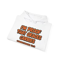 Image 2 of Christian Hoodie — "I’m Proof That Grace’s Carries" (1 Corinthians 12:9)