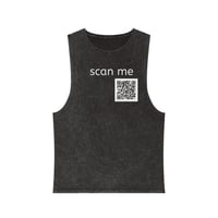 Image 1 of Scan Me Tank Top — QR Code Stonewash Muscle Tee