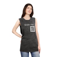 Image 4 of Scan Me Tank Top — QR Code Stonewash Muscle Tee