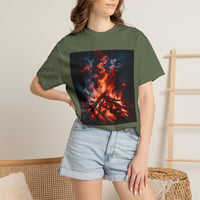 Image 4 of Bonfire Campfire T-Shirt — Fiery Night Outdoor Graphic Tee