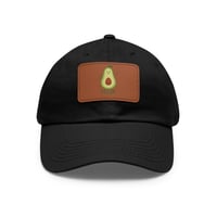 Image 1 of Avocado Patch Dad Hat — Leather Patch Cap with Cute Avocado Design