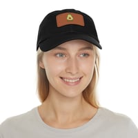 Image 4 of Avocado Patch Dad Hat — Leather Patch Cap with Cute Avocado Design