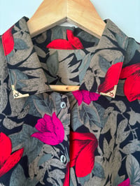 Image 1 of Vintage Floral Shirt with Unique Gold-Plated Collar