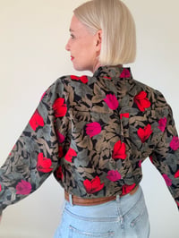 Image 3 of Vintage Floral Shirt with Unique Gold-Plated Collar