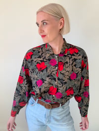 Image 2 of Vintage Floral Shirt with Unique Gold-Plated Collar