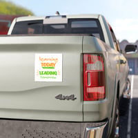 Car Magnet – "Learning Today, Leading Tomorrow" School Motivation Sticker