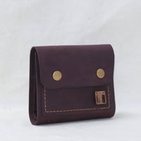 Image 1 of Fold Over Two Snap Wallet vintage warm plum