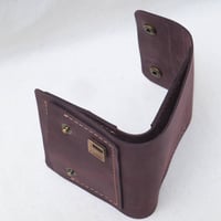 Image 3 of Fold Over Two Snap Wallet vintage warm plum