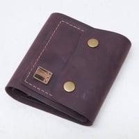 Image 4 of Fold Over Two Snap Wallet vintage warm plum