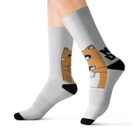 Image 1 of Cute Cat "It's a New Day" Sublimated Crew Socks