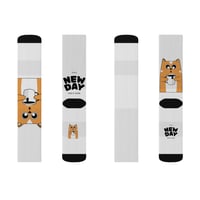 Image 5 of Cute Cat "It's a New Day" Sublimated Crew Socks