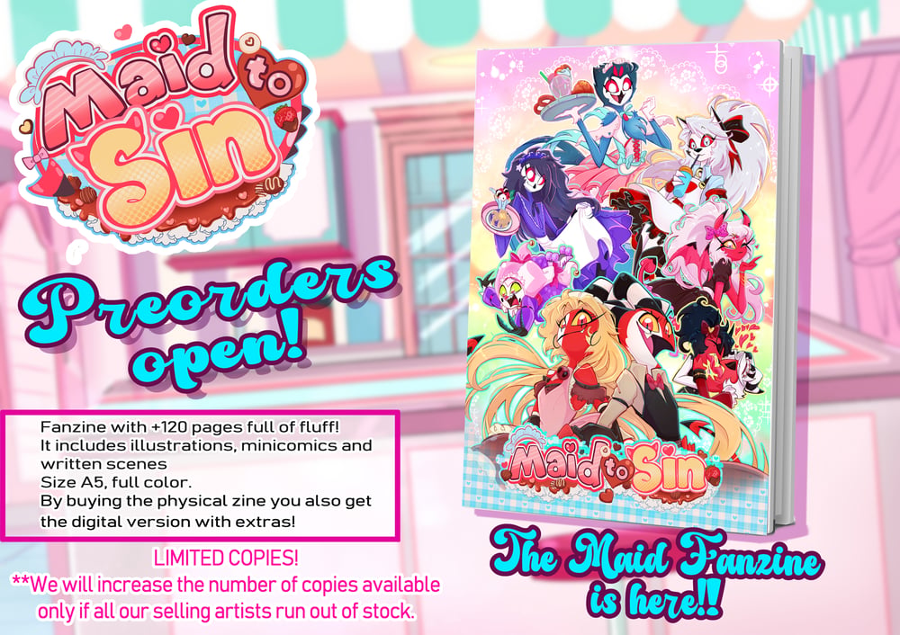 Image of PREORDER✨MAID TO SIN FANZINE✨HELLUVA BOSS COLLABORATIVE FANZINE