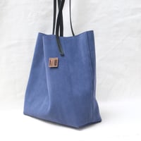 Image 4 of Slouchy Suede Tote in blue