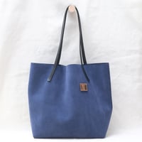 Image 1 of Slouchy Suede Tote in blue