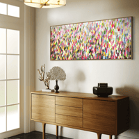Image 6 of 'Cascading I' - 150x60cm, FRAMED in Natural oak