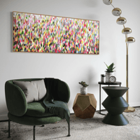 Image 7 of 'Cascading I' - 150x60cm, FRAMED in Natural oak