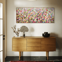 Image 8 of 'Cascading I' - 150x60cm, FRAMED in Natural oak