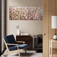 Image 10 of 'Cascading I' - 150x60cm, FRAMED in Natural oak