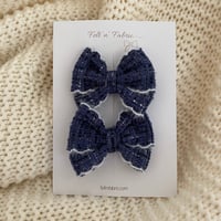 Ribbon soft bow / Dark Pansy 