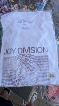 Image 2 of Joy Division Unisex T-Shirt: Space - Unknown Pleasures Gradient (White) I Officially Licenced