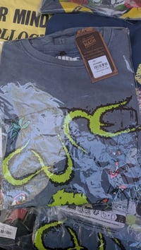 Image 3 of The Cure Unisex Stone Wash T-Shirt: Wish Tour '92 (Denim Blue) (Back Print) / Officially Licenced