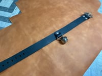 Image 4 of Bargain Box - Black Leather Collar (1") with Jingle Bell