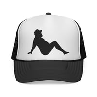 Image 1 of Chubby Guy Mud Flap Trucker Hat: Retro Snapback Baseball Cap