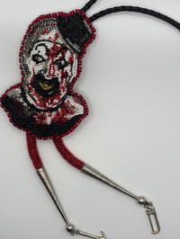 Image 3 of Art the Clown Terrifier Beaded Bolo Tie