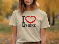 Image 2 of I Love My Bike T‑Shirt – Cycling Chain Heart Tee