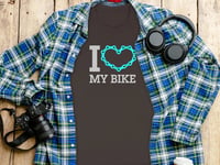 Image 3 of I Love My Bike T‑Shirt – Cycling Chain Heart Tee