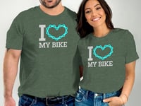Image 4 of I Love My Bike T‑Shirt – Cycling Chain Heart Tee