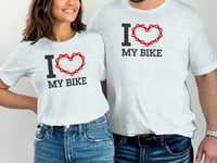 Image 5 of I Love My Bike T‑Shirt – Cycling Chain Heart Tee