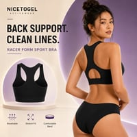 Image 3 of NICETOGEL Core Fit Sport Bra Black Purple