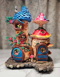 Image 1 of Handmade Upcycled Fairy Cottage Sculpture 