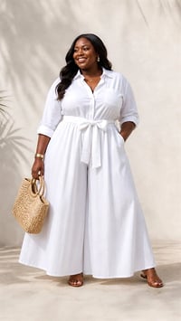 Image 1 of White Palazzo Pants