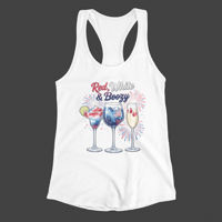 Image 3 of Red White & Boozy Racerback Tank