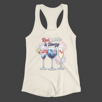 Image 5 of Red White & Boozy Racerback Tank