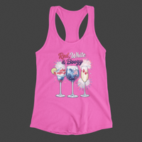 Image 7 of Red White & Boozy Racerback Tank